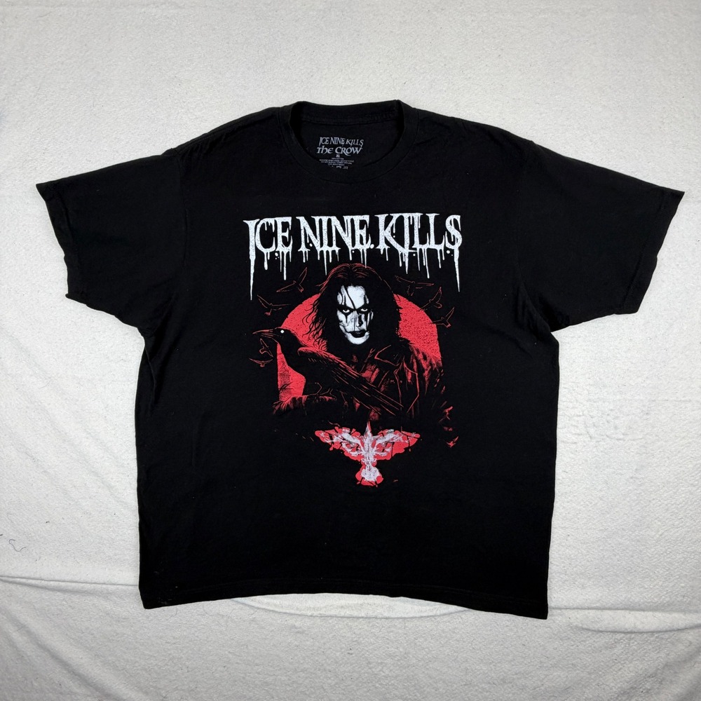 Ice Nine Kills The Crow Graphic T-Shirt Mens XL Black Horror Movie Metalcore Tee